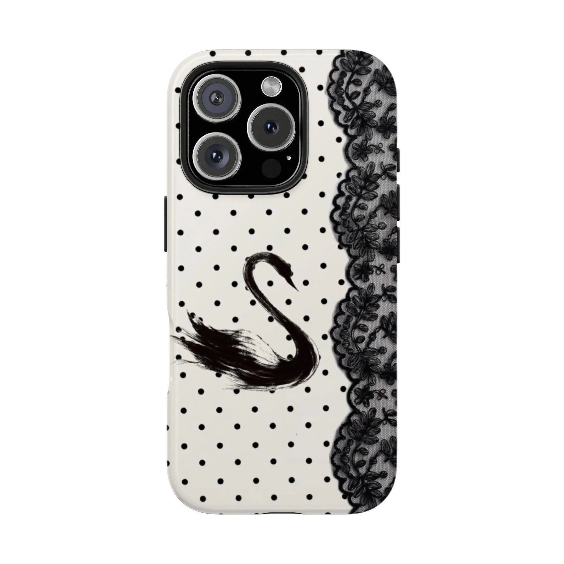 Viral Rococo Swan Print Phone Case, Soft Romantic Aesthetic, Coquette Swan Lace Cover, Compatible for Iphone 17 16 15 14 13 12 11 and for Samsung S26 S25 S24 S23 S22 S21, Perfect Holiday Gift