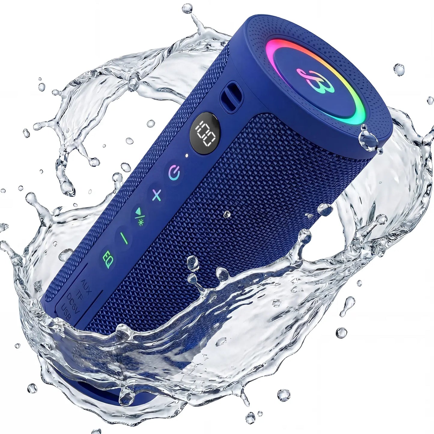 [Summer Essentials] Bassbloom Roar 3 Portable Bluetooth Speaker,Handy,Compact,20W Powerful Audio Sound with JIKE Bass,Ipx6 Waterproof,24H Playtime,Bluetooth 5.4,RGB Lights,Wireless Smartphone TWS Pairing,Outdoor for Camping and Beach