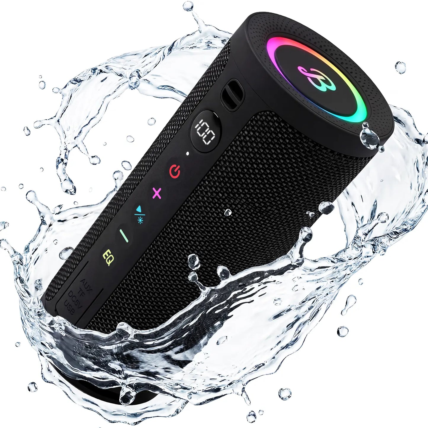 [Summer Essentials] Bassbloom Roar 3 Portable Bluetooth Speaker,Handy,Compact,20W Powerful Audio Sound with JIKE Bass,Ipx6 Waterproof,24H Playtime,Bluetooth 5.4,RGB Lights,Wireless Smartphone TWS Pairing,Outdoor for Camping and Beach