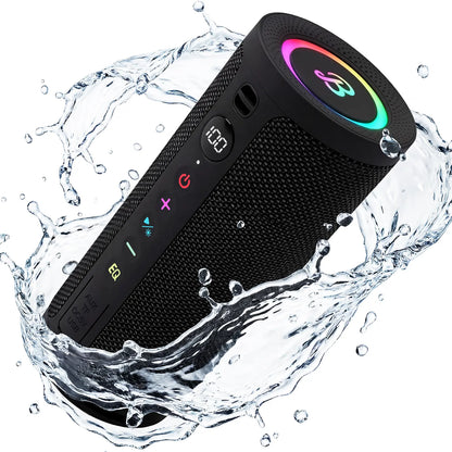 [Summer Essentials] Bassbloom Roar 3 Portable Bluetooth Speaker,Handy,Compact,20W Powerful Audio Sound with JIKE Bass,Ipx6 Waterproof,24H Playtime,Bluetooth 5.4,RGB Lights,Wireless Smartphone TWS Pairing,Outdoor for Camping and Beach