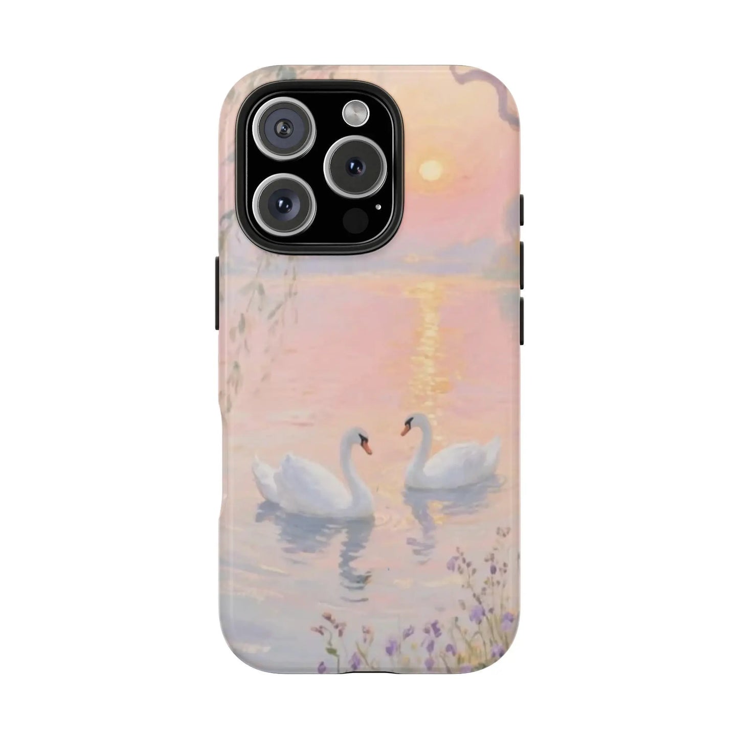 Viral Rococo Swan Print Phone Case, Soft Romantic Aesthetic, Coquette Swan Lace Cover, Compatible for Iphone 17 16 15 14 13 12 11 and for Samsung S26 S25 S24 S23 S22 S21, Perfect Holiday Gift