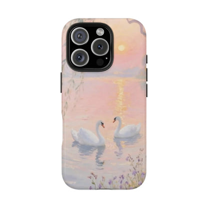 Viral Rococo Swan Print Phone Case, Soft Romantic Aesthetic, Coquette Swan Lace Cover, Compatible for Iphone 17 16 15 14 13 12 11 and for Samsung S26 S25 S24 S23 S22 S21, Perfect Holiday Gift