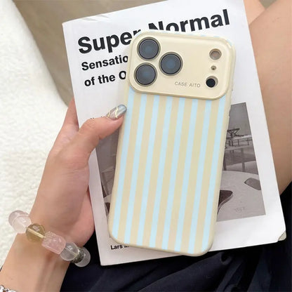 Bold High-Contrast Stripe Print Phone Case Delivers a Fun Retro Summer Vibe Who Love Understated yet Eye-Catching Style with Ultra Skin Friendly Touch, All Inclusive Lens Phone Case Suitable for Iphone 17 16 15 14 13 12
