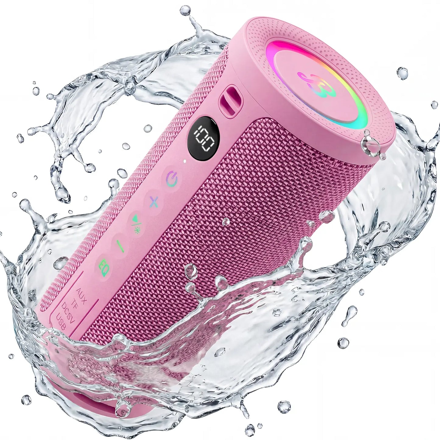 [Summer Essentials] Bassbloom Roar 3 Portable Bluetooth Speaker,Handy,Compact,20W Powerful Audio Sound with JIKE Bass,Ipx6 Waterproof,24H Playtime,Bluetooth 5.4,RGB Lights,Wireless Smartphone TWS Pairing,Outdoor for Camping and Beach
