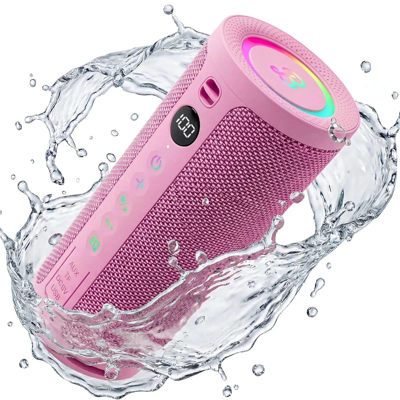 [Summer Essentials] Bassbloom Roar 3 Portable Bluetooth Speaker,Handy,Compact,20W Powerful Audio Sound with JIKE Bass,Ipx6 Waterproof,24H Playtime,Bluetooth 5.4,RGB Lights,Wireless Smartphone TWS Pairing,Outdoor for Camping and Beach