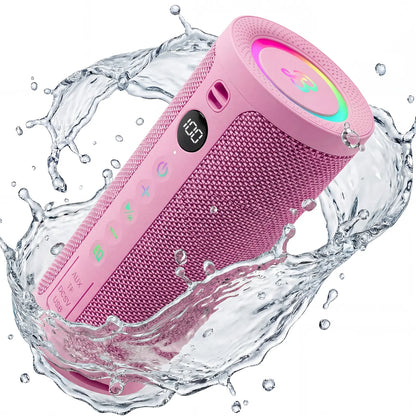 [Summer Essentials] Bassbloom Roar 3 Portable Bluetooth Speaker,Handy,Compact,20W Powerful Audio Sound with JIKE Bass,Ipx6 Waterproof,24H Playtime,Bluetooth 5.4,RGB Lights,Wireless Smartphone TWS Pairing,Outdoor for Camping and Beach
