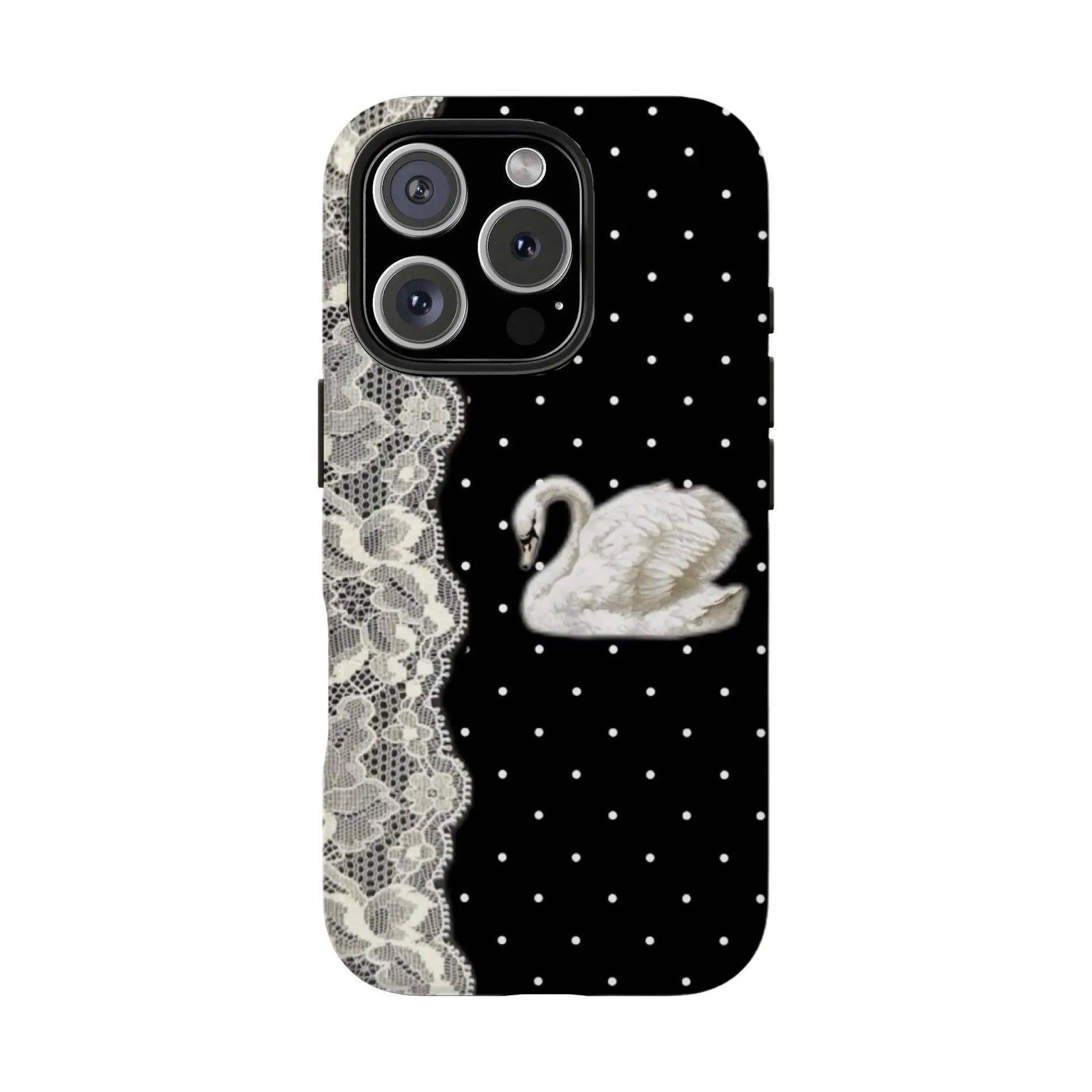 Viral Rococo Swan Print Phone Case, Soft Romantic Aesthetic, Coquette Swan Lace Cover, Compatible for Iphone 17 16 15 14 13 12 11 and for Samsung S26 S25 S24 S23 S22 S21, Perfect Holiday Gift