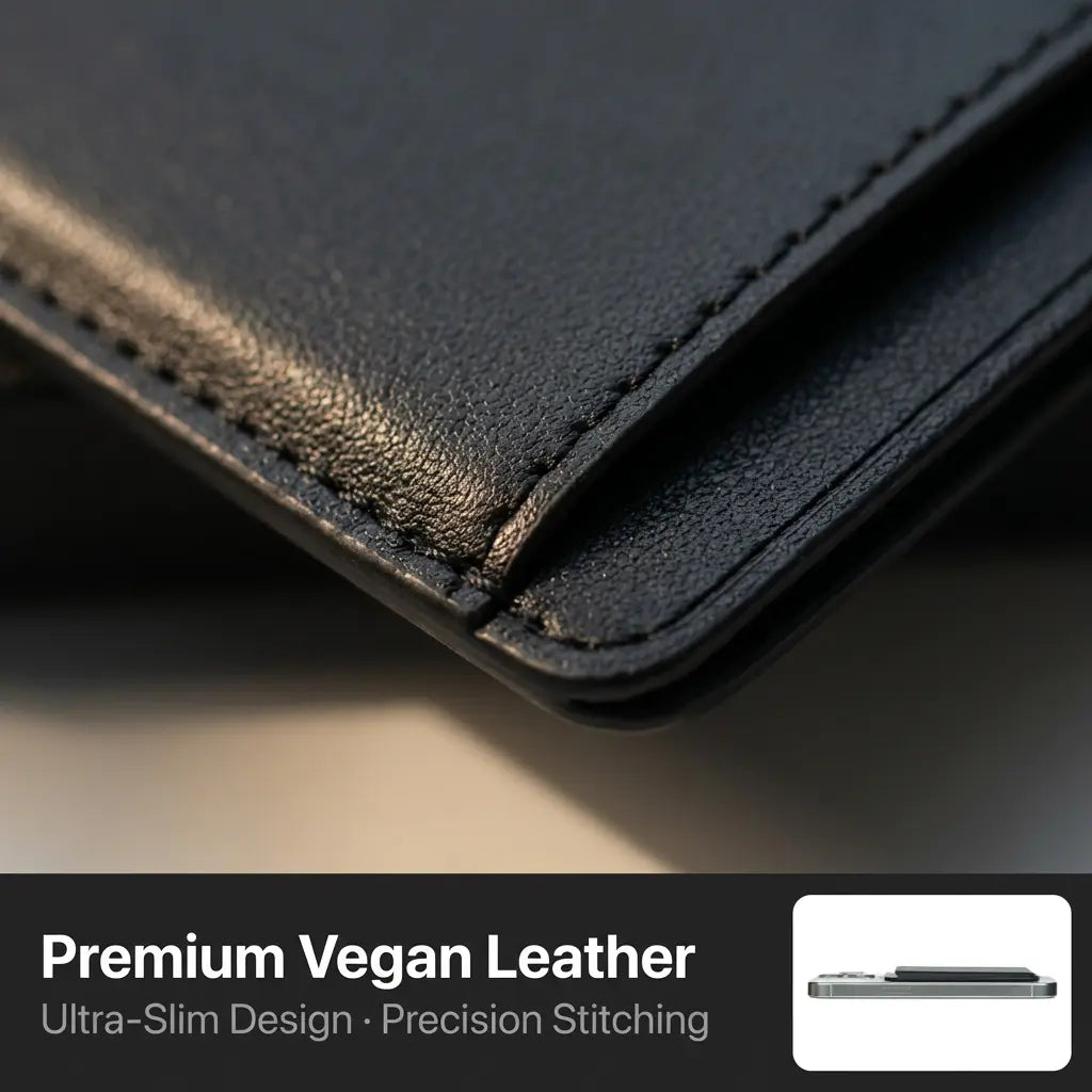 Magsafe Wallet with Apple Find My Ultra-Strong Magnetic Hold Slim Leather Card Holder Adjustable Phone Stand Quick Access Slots for Iphone 12 13 14 15 16 17