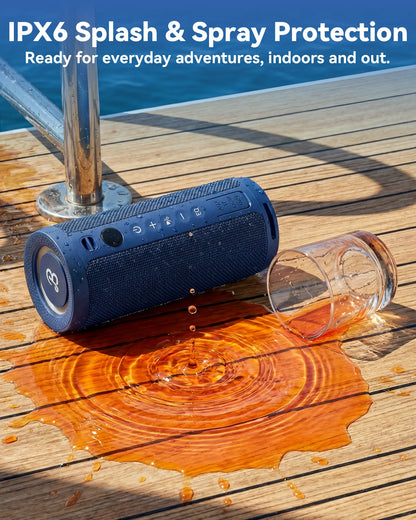 [Summer Essentials] Bassbloom Roar 3 Portable Bluetooth Speaker,Handy,Compact,20W Powerful Audio Sound with JIKE Bass,Ipx6 Waterproof,24H Playtime,Bluetooth 5.4,RGB Lights,Wireless Smartphone TWS Pairing,Outdoor for Camping and Beach