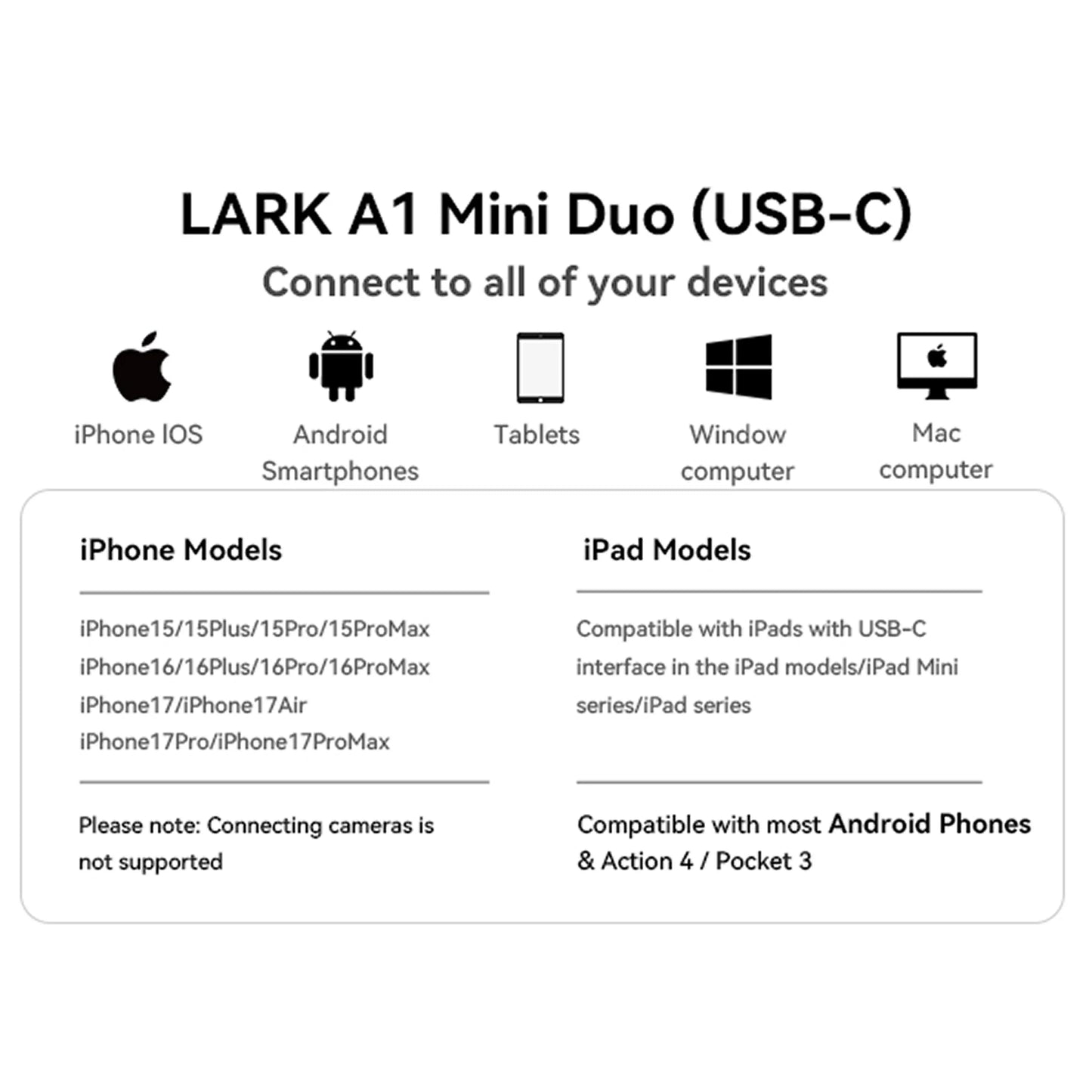 Deals for You Days！Hollyland Wireless Microphone LARK A1 USB-C for Iphone & Android 45Khz/24Bit, Magnetic Mini Mic for Podcast, Vlogging