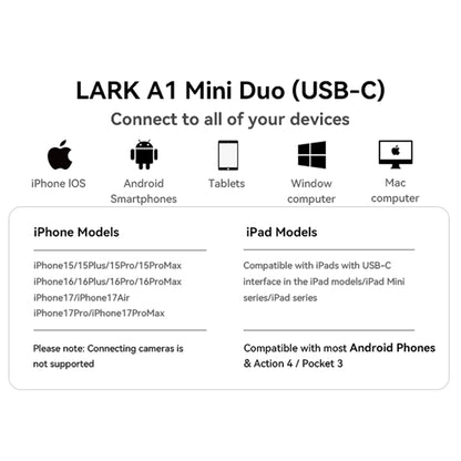 Deals for You Days！Hollyland Wireless Microphone LARK A1 USB-C for Iphone & Android 45Khz/24Bit, Magnetic Mini Mic for Podcast, Vlogging