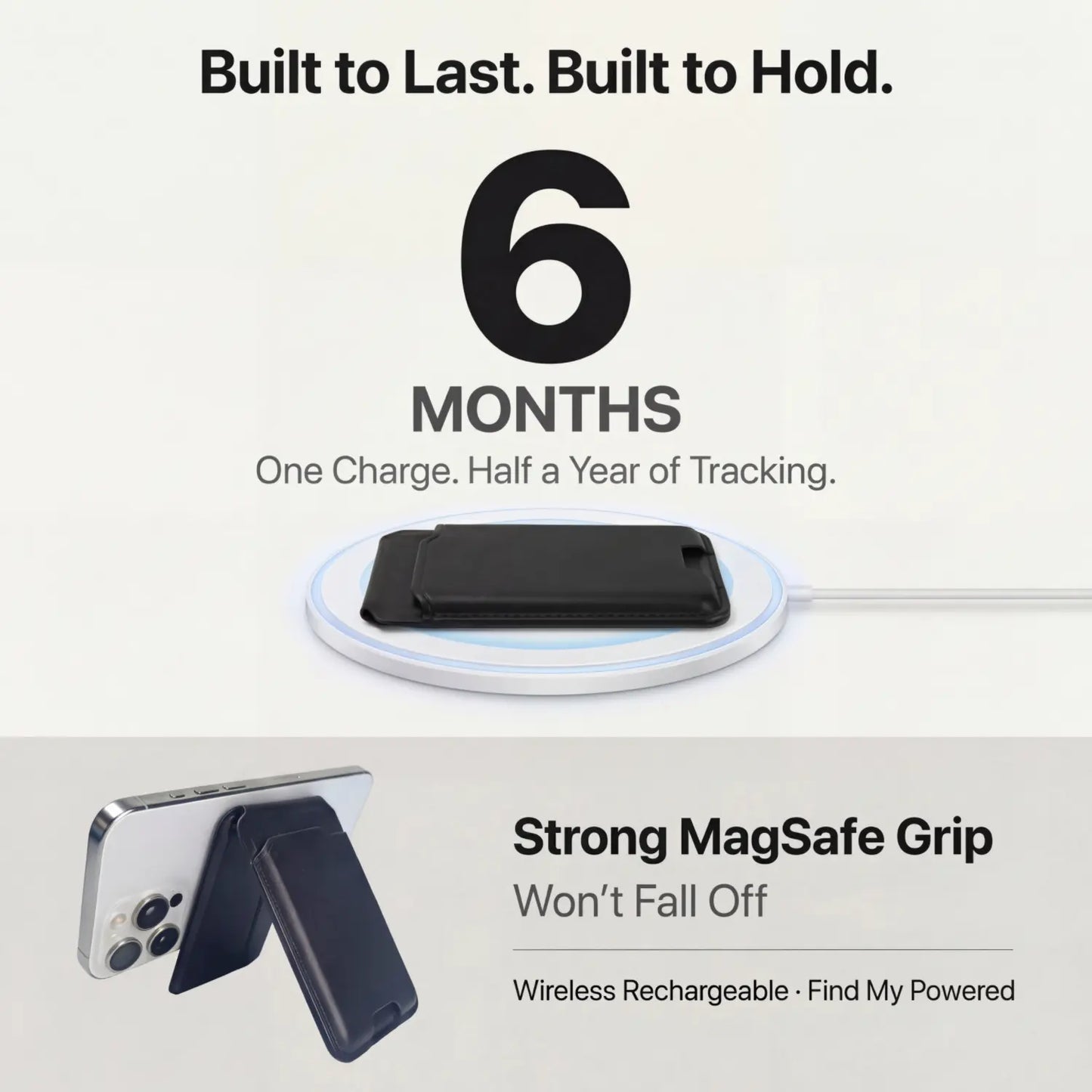 Magsafe Wallet with Apple Find My Ultra-Strong Magnetic Hold Slim Leather Card Holder Adjustable Phone Stand Quick Access Slots for Iphone 12 13 14 15 16 17