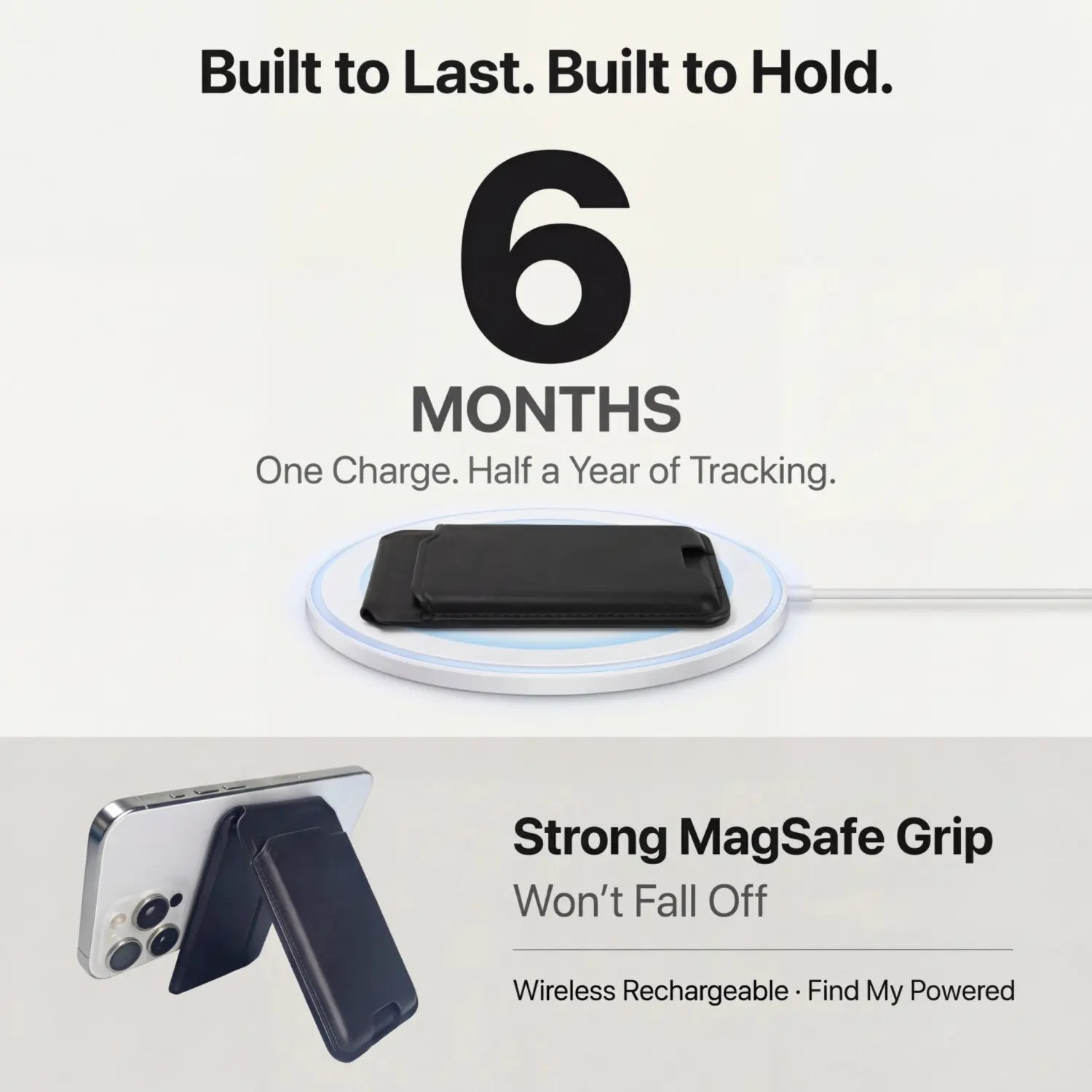 Magsafe Wallet with Apple Find My Ultra-Strong Magnetic Hold Slim Leather Card Holder Adjustable Phone Stand Quick Access Slots for Iphone 12 13 14 15 16 17