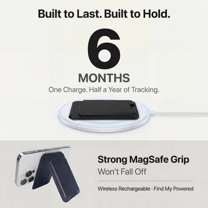 Magsafe Wallet with Apple Find My Ultra-Strong Magnetic Hold Slim Leather Card Holder Adjustable Phone Stand Quick Access Slots for Iphone 12 13 14 15 16 17