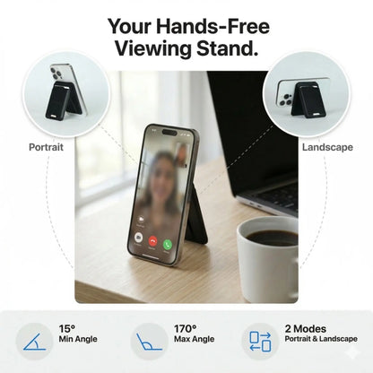 Magsafe Wallet with Apple Find My Ultra-Strong Magnetic Hold Slim Leather Card Holder Adjustable Phone Stand Quick Access Slots for Iphone 12 13 14 15 16 17
