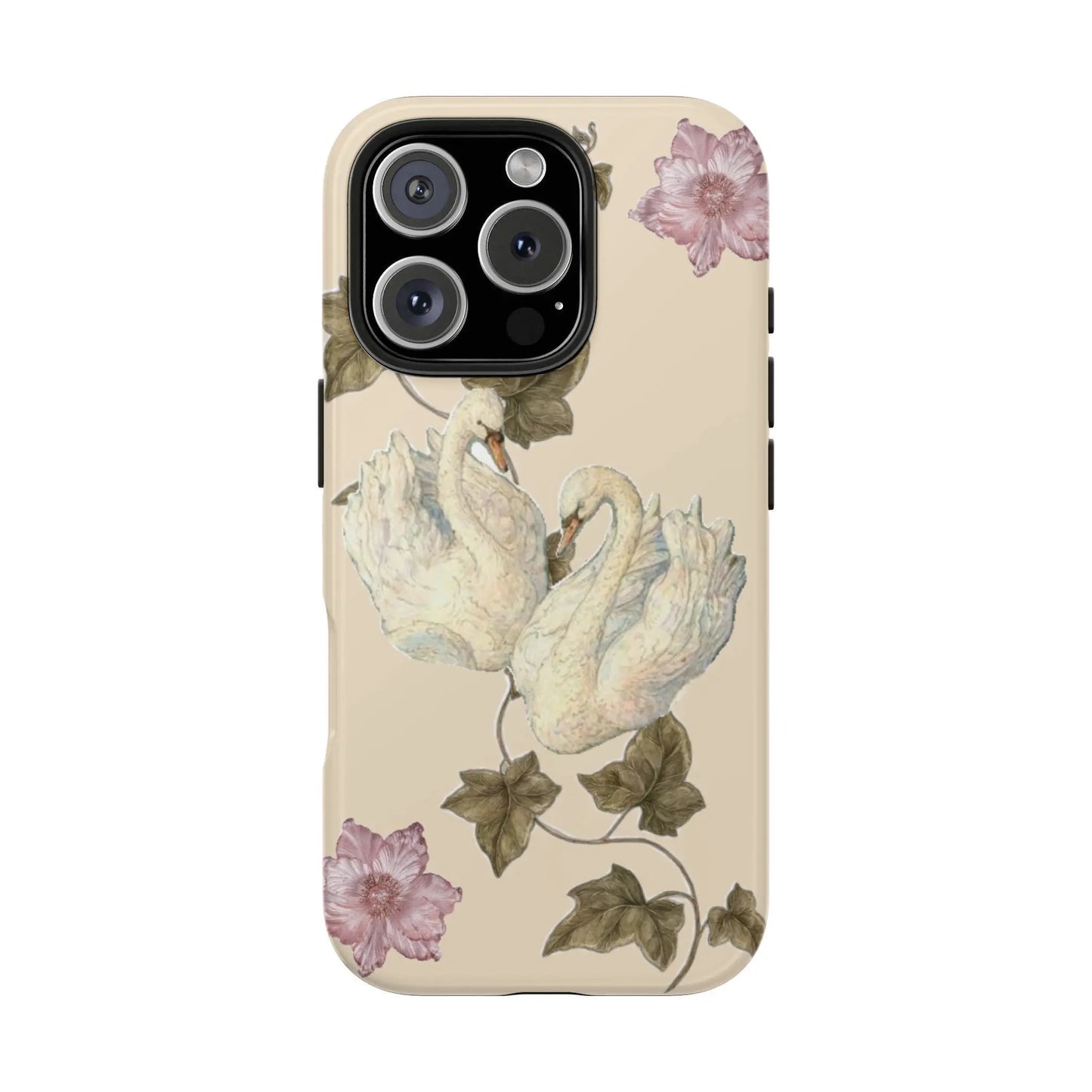 Viral Rococo Swan Print Phone Case, Soft Romantic Aesthetic, Coquette Swan Lace Cover, Compatible for Iphone 17 16 15 14 13 12 11 and for Samsung S26 S25 S24 S23 S22 S21, Perfect Holiday Gift