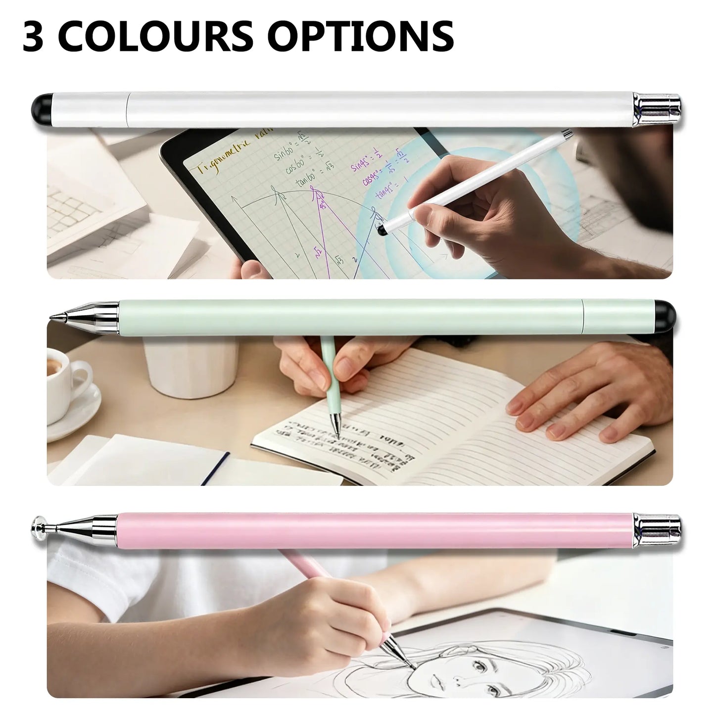 3 in 1 Stylus Pens for Touch Screens, High Sensitivity & Precision Capacitive Stylus Applicable To: Apple Ipad Iphone Tablets Samsung Galaxy All Universal Touchscreen Devices Dealsforyoudays