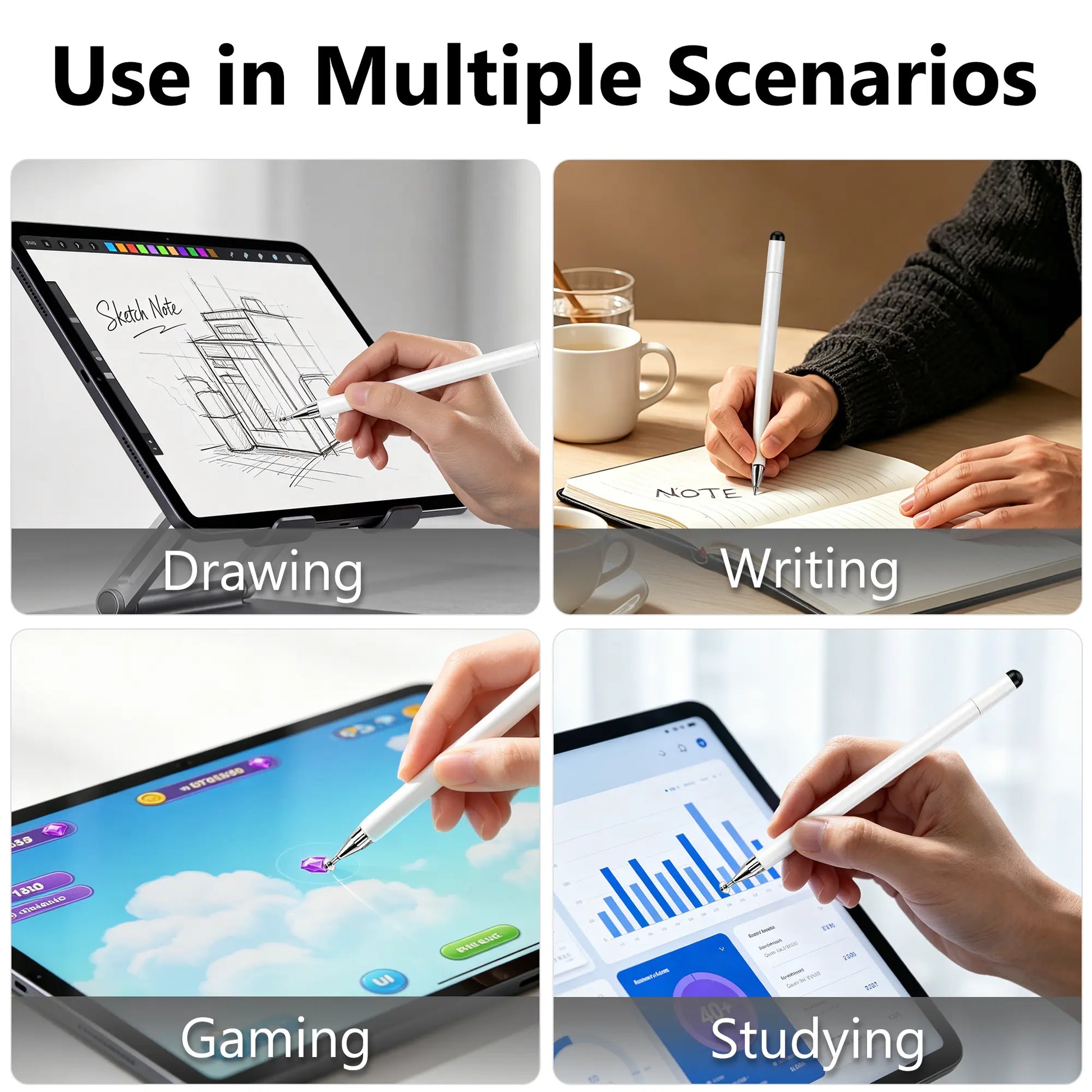 3 in 1 Stylus Pens for Touch Screens, High Sensitivity & Precision Capacitive Stylus Applicable To: Apple Ipad Iphone Tablets Samsung Galaxy All Universal Touchscreen Devices Dealsforyoudays